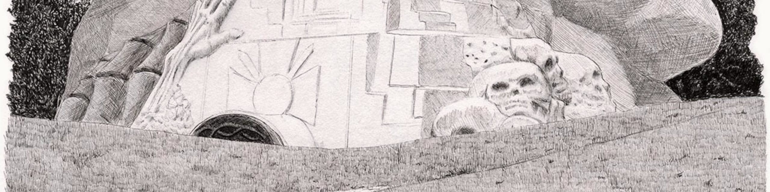 Route Louis Pergaud, Éditions Arthaud, illustration à l’encre de Benjamin Van Blancke (1/2)